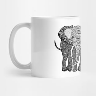 African Elephant with Common and Latin Names - animal design Mug